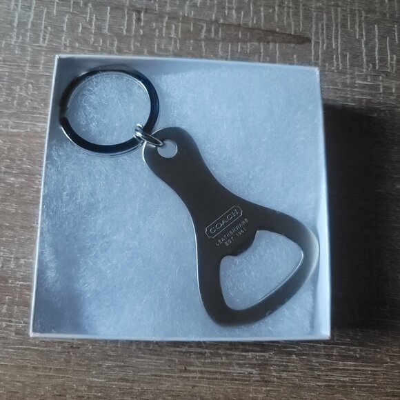 COACH Brushed Nickel Real Bottle Opener Keychain.  Brand new. Gift box included. - Picture 4 of 4
